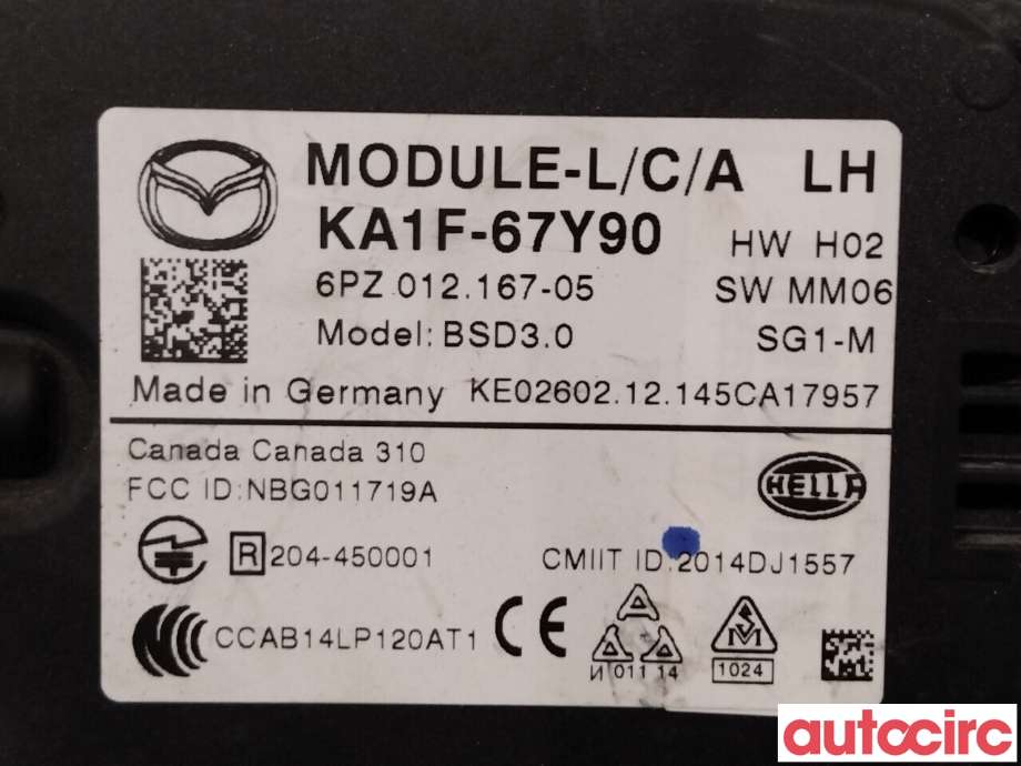 Sensor radar til Mazda CX-5 2012-2017 (Type I)  (MAZDA|KA1F-67-Y90E||KA1F67Y90A)