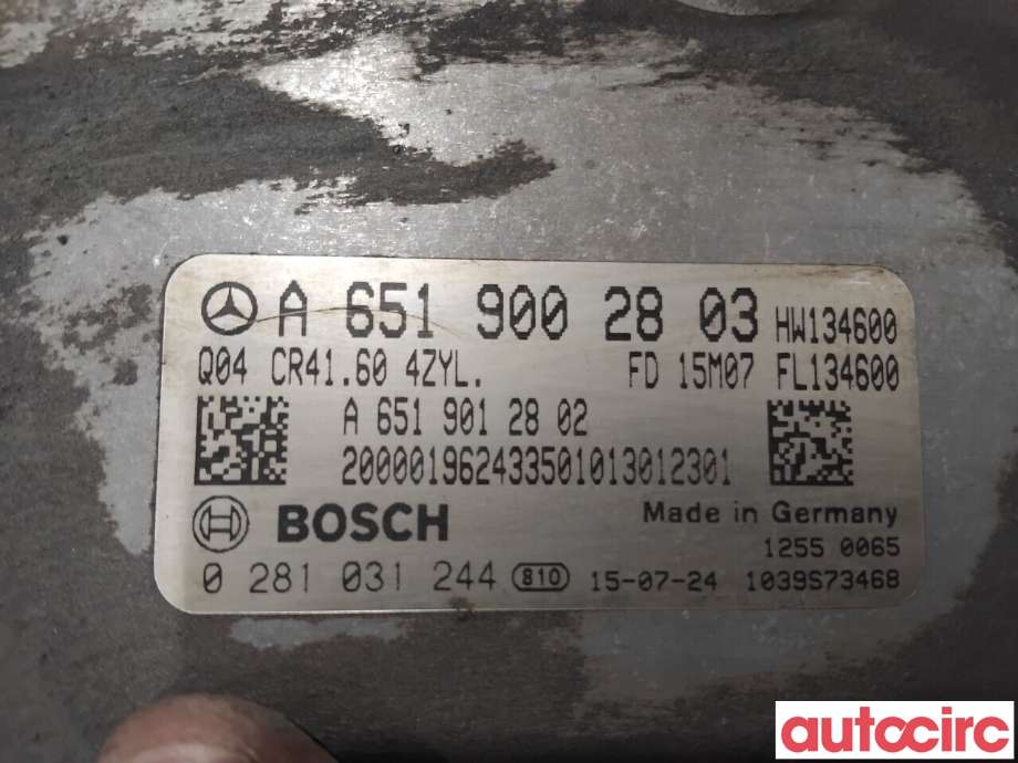 Styreenhet motor til Mercedes Vito 2014-->> (W447) (W447) (MERCEDES|A6519002803|0281031244)