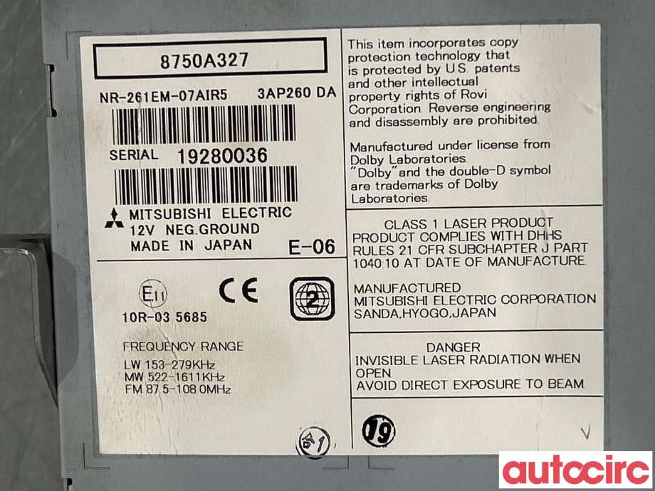 Bilstereo til Mitsubishi ASX 2010-2019 (MITSUBISHI|8750A327)
