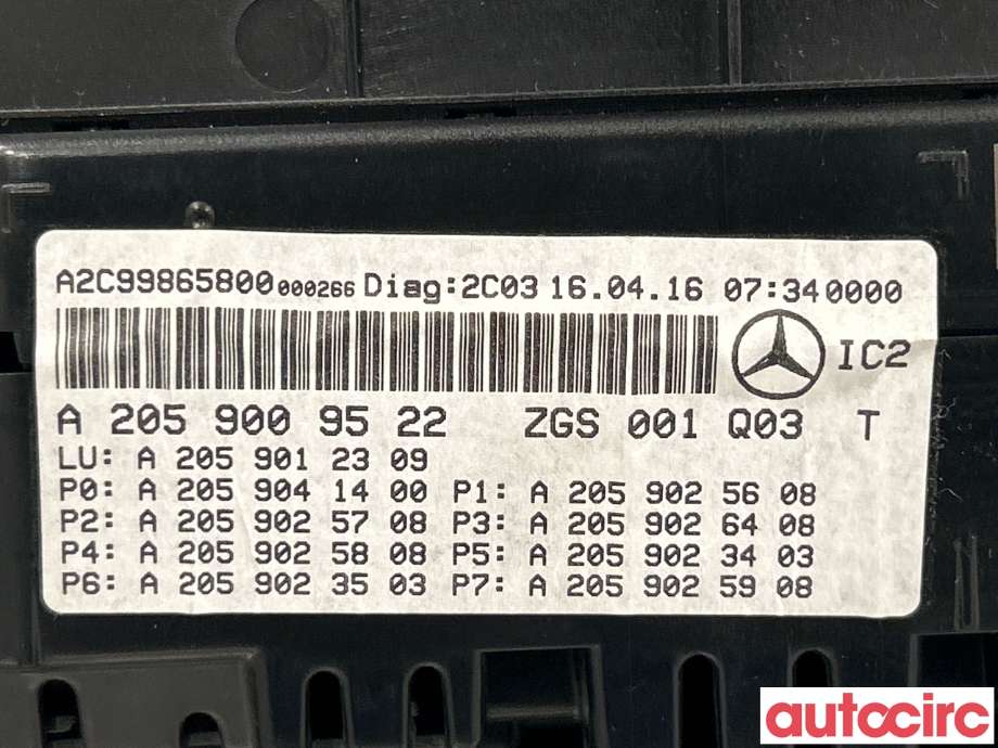 Instrumentpanel til Mercedes GLC 2015-2022 (X253) (X253) (MERCEDES|A2059007936|A2059009522)