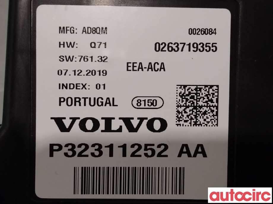 Instrumentpanel til Volvo XC90 2015-2025 (Type II) (VOLVO|36051310|32311252)