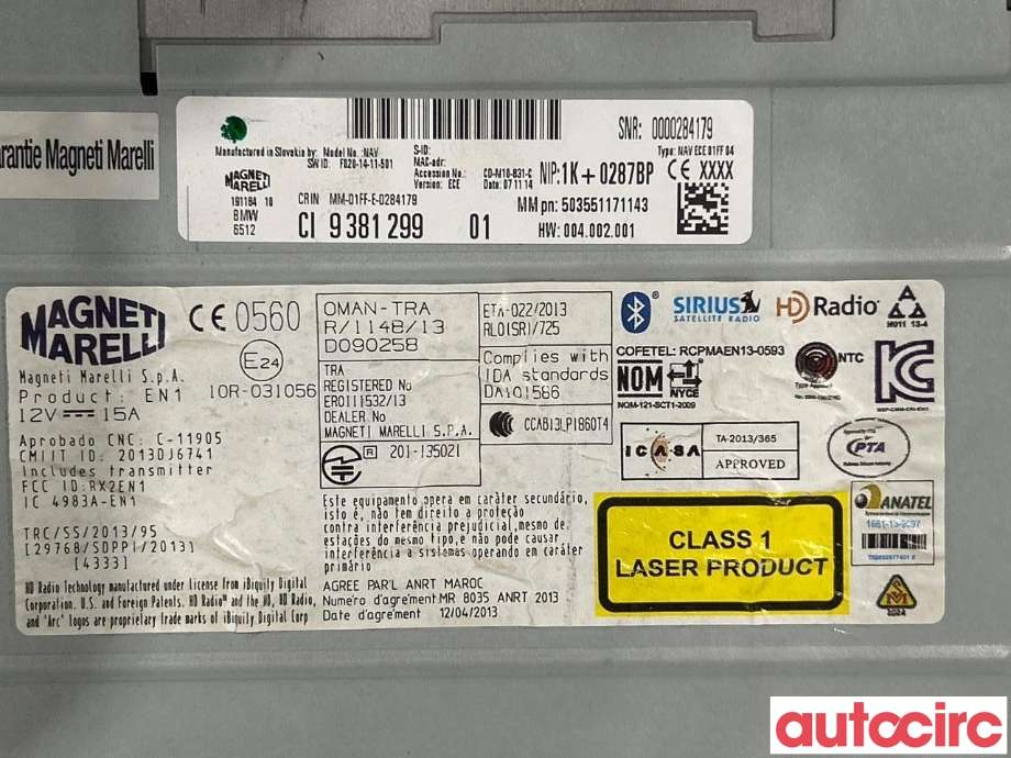Bilstereo navigasjon til BMW 2-Serie 2014-2021 (F22/F23) (F22/F23) (BMW|65129381299|9381299)