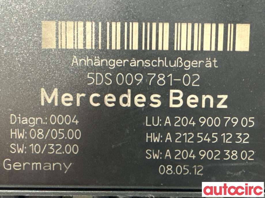 Styreenhet hengerfeste til Mercedes C-Klasse 2011-2014 (Fase 2) (W204) (W204) (MERCEDES|A2049007905|5DS009781-02|A2129007125)