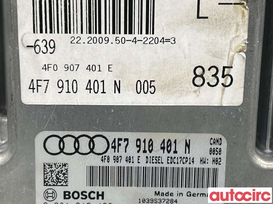 Styreenhet motor til Audi A6 2008-2011 (Type III, Fase 2) (C6) (C6) (AUDI|4F7910401N)