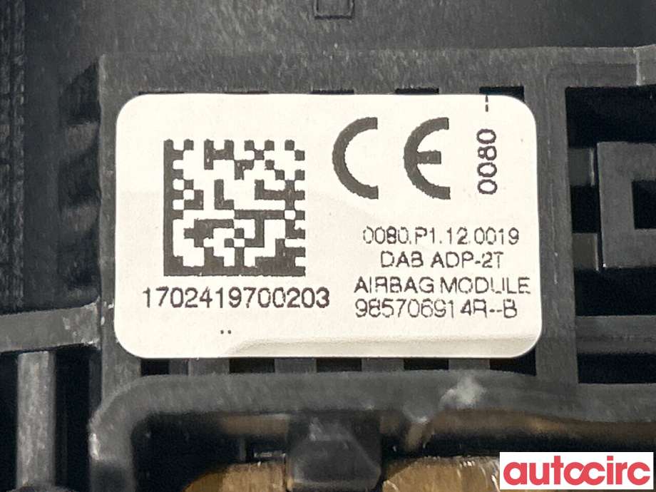 Airbag rattpute til Renault Zoe 2013-2019 (Fase 1)  (RENAULT|985706914R)