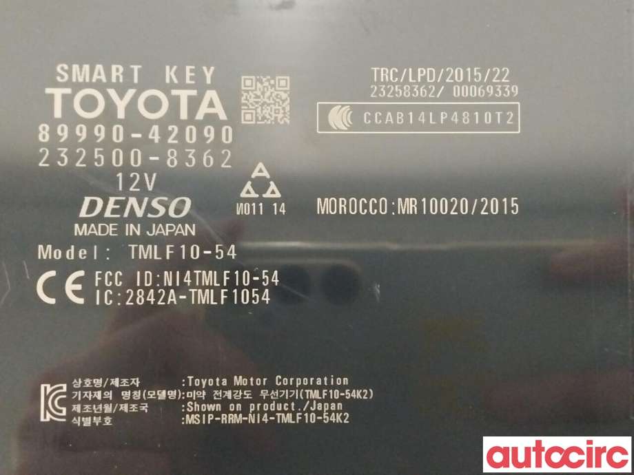 Styreenhet nøkkelfri/keyless til Toyota RAV4 2016-2019 (Type IV, Fase 2)  (TOYOTA|8999042090)