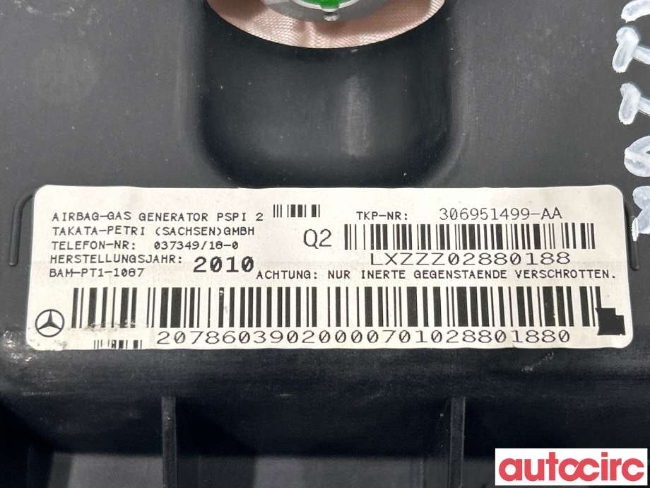 Airbag passasjer til Mercedes C-Klasse 2011-2014 (Fase 2) (W204) (W204) (MERCEDES|A204860120026|A2048601200|)