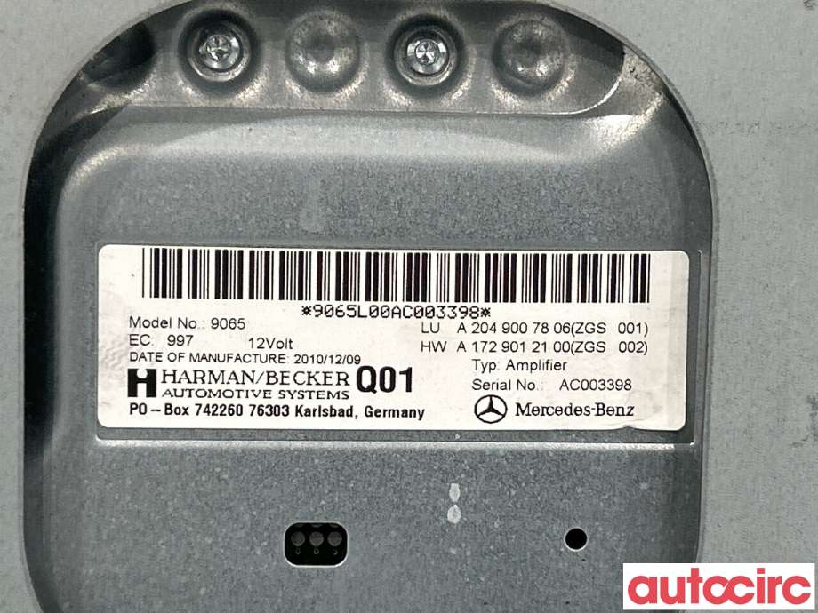 Bilstereo forsterker til Mercedes C-Klasse 2011-2014 (Fase 2) (W204) (W204) (MERCEDES|A2049007806|9065|A2129008629)