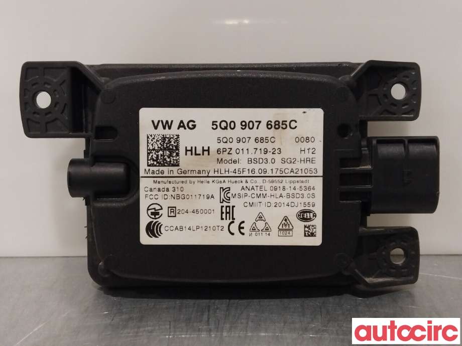 Sensor radar til Škoda Octavia 2017-2020 (Type III, Fase 2)  (SKODA|5Q0907685C)