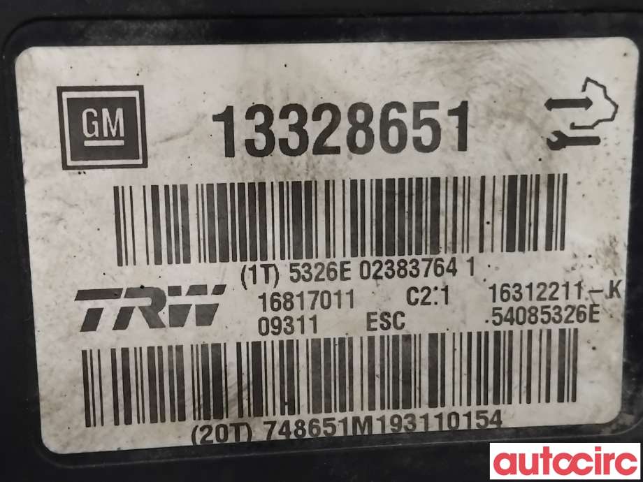 ABS sentral til Opel Insignia A 2009-2014 (OPEL|13321113|16817011|22757652)