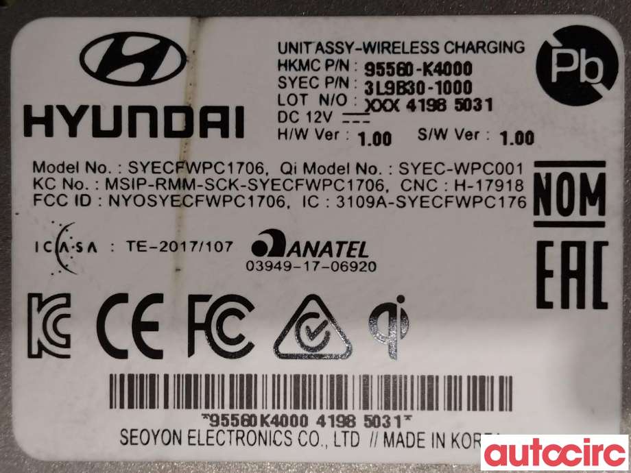 Diverse deler til Hyundai Kona 2017-2021 (Type I, Fase 1) (HYUNDAI|84680K4100TRY|95560K4000)