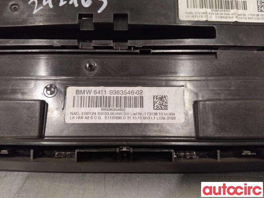 Varmeapparat betjening til BMW 3-Serie 2012-2018 (F30/F31/F34) (F30/F31/F34) (BMW|64119363544|64119226784|61316832880)