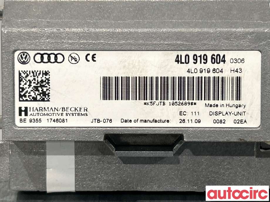 Instrument kjørecomputer til Audi A6 2008-2011 (Type III, Fase 2) (C6) (C6) (AUDI|8T0919604B|8T0919604|4L0919604)