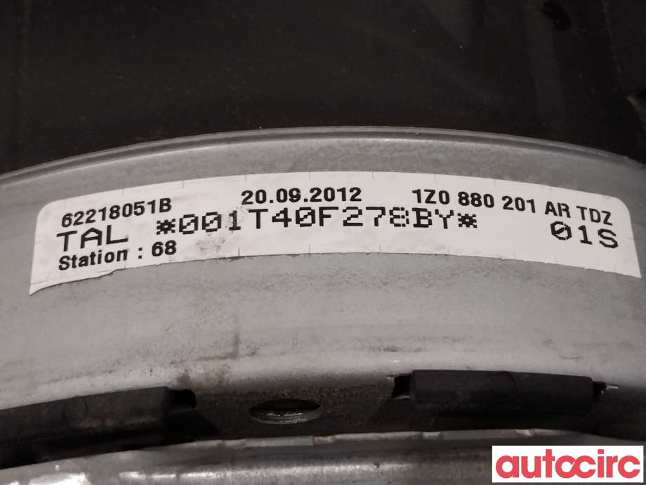 Airbag rattpute til Škoda Superb 2008-2015 (Type II) (SKODA|1Z0880201AR|62218051B|1Z0880201AS)