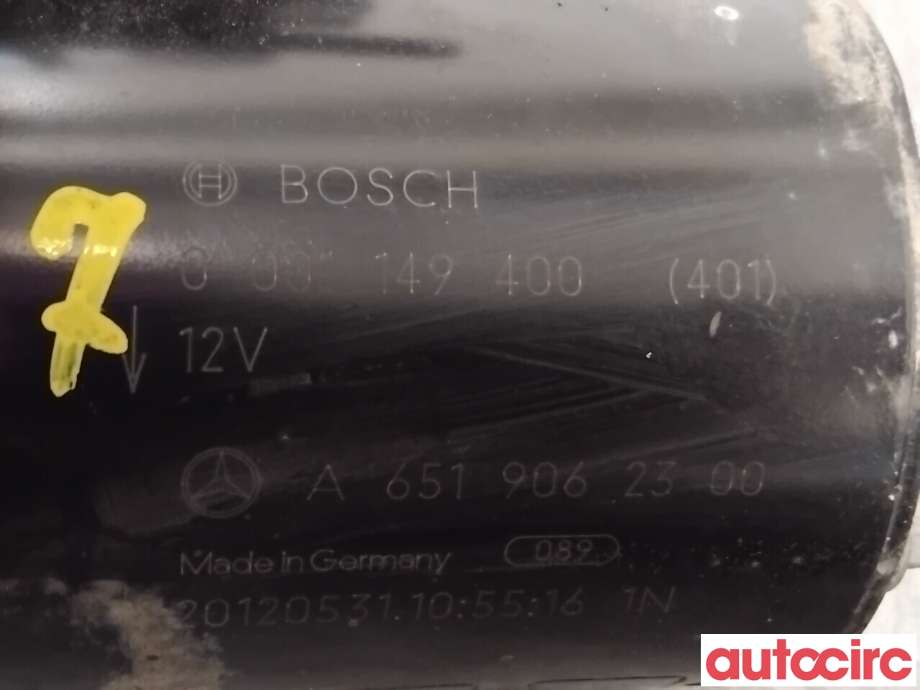 Starter diesel til Mercedes C-Klasse 2011-2014 (Fase 2) (W204) (W204) (MERCEDES|A6519062800|0001149400|A6519062300)
