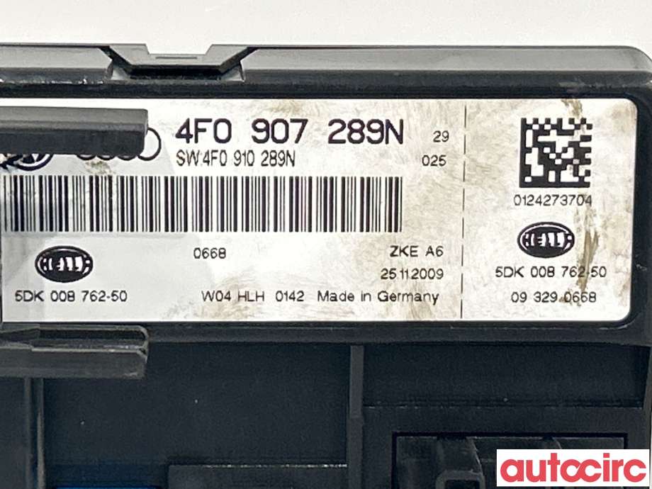 Styreenhet comfort (BCM) til Audi A6 2008-2011 (Type III, Fase 2) (C6) (C6) (AUDI|4F0910289N|4F0907289N)