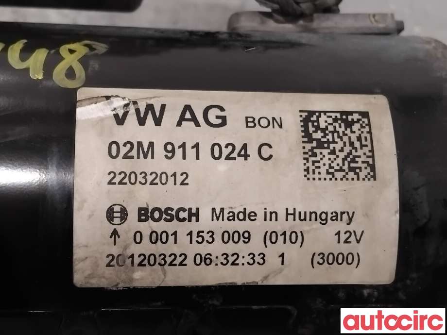 Starter diesel til VW Passat 2011-2015 (B7) (B7) (VOLKSWAGEN|02M911024CX|0001153009|02M911024C)
