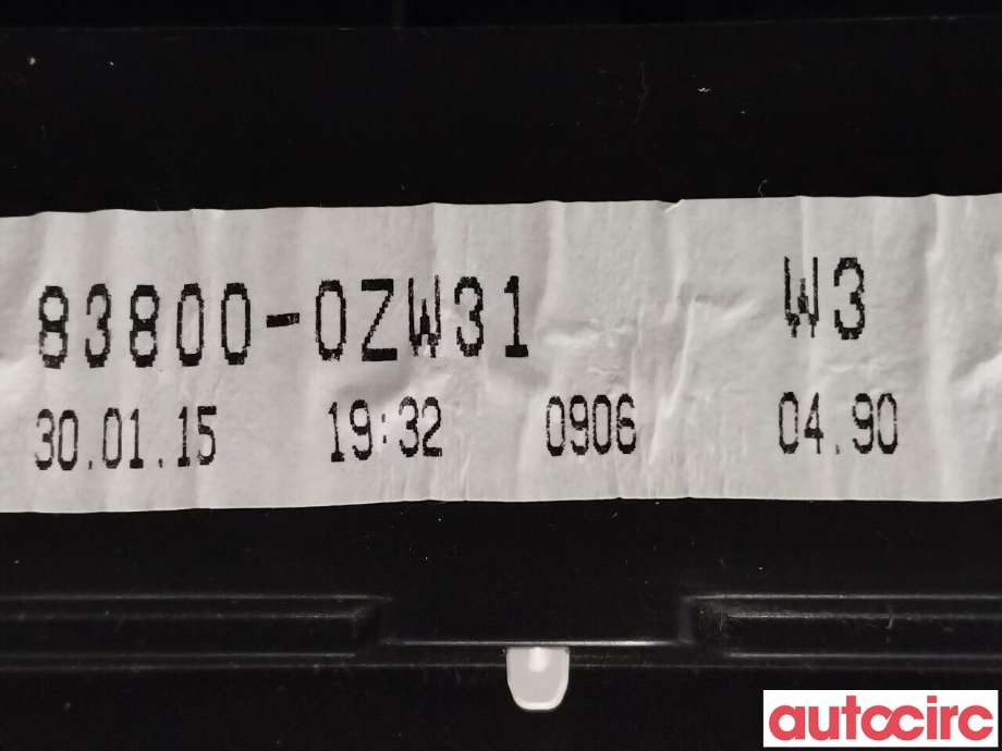 Instrumentpanel til Toyota Auris 2015-2019 (Type II, Fase 2)  (TOYOTA|838000ZW31|)