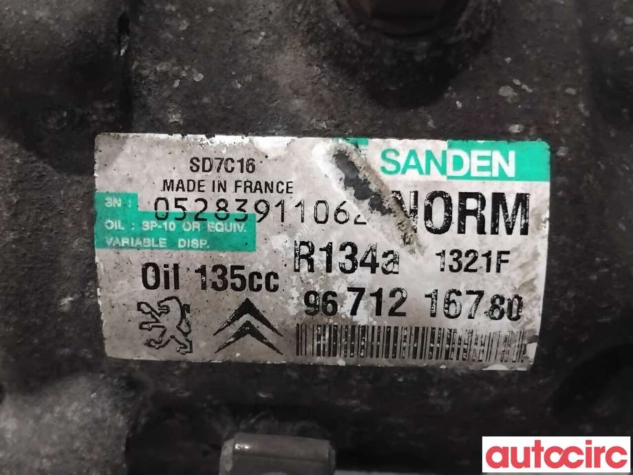 Aircondition kompressor til Peugeot 308 2011-2013 (Type I, Fase 2)  (PEUGEOT|648755|SD7C161321|9671216780)