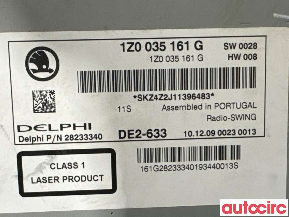 Bilstereo til Škoda Yeti 2009-2013 (Fase 1)  (SKODA|1Z0035161G|28233340)