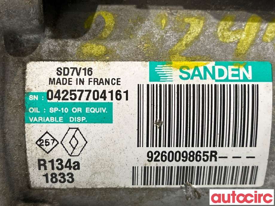 Aircondition kompressor til Nissan Qashqai 2010-2014 (Type I, Fase 2)  (NISSAN|2763000Q3J|SD7V161833|926009865R)