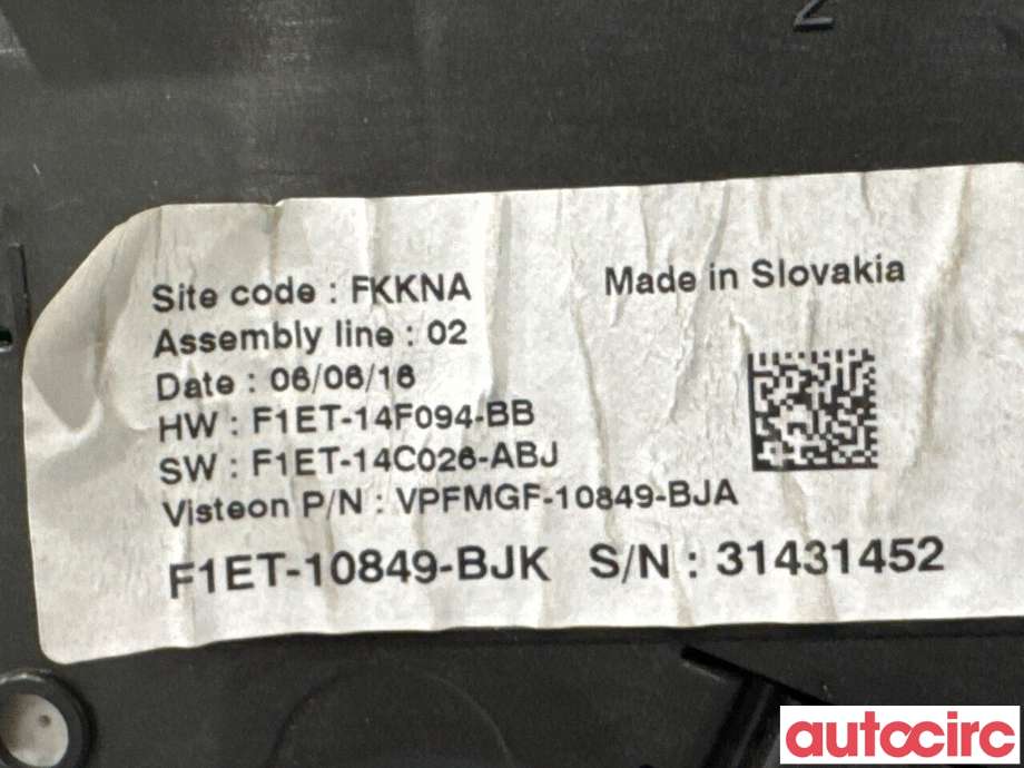 Instrumentpanel til Ford Focus 2014-2018 (Type III, Fase 2)  (FORD|2303634|VPFMGF-10849-BJA|F1ET-10849-BJK)
