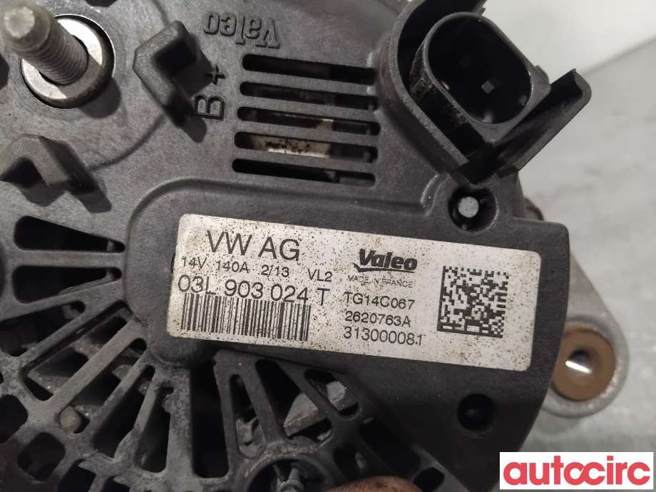 Dynamo til VW Amarok 2010-2016 (Type I, Fase 1) (VOLKSWAGEN|03L903024TX|TG14C067|03L903024T)