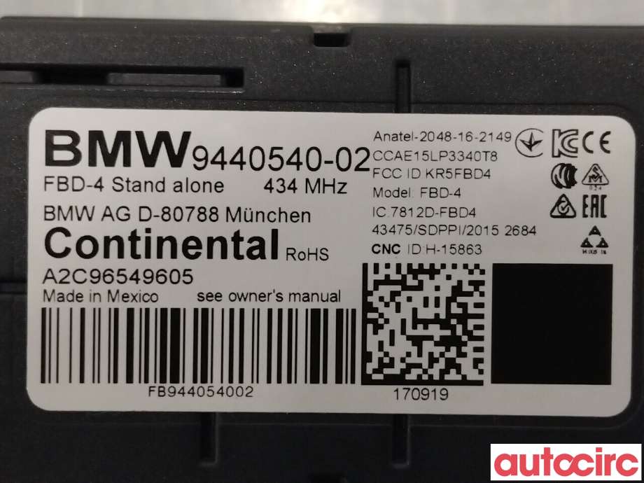 Styreenhet diverse til BMW 5-Serie 2017-->> (G30/G31) (G30/G31) (BMW|61357928461|9440540)