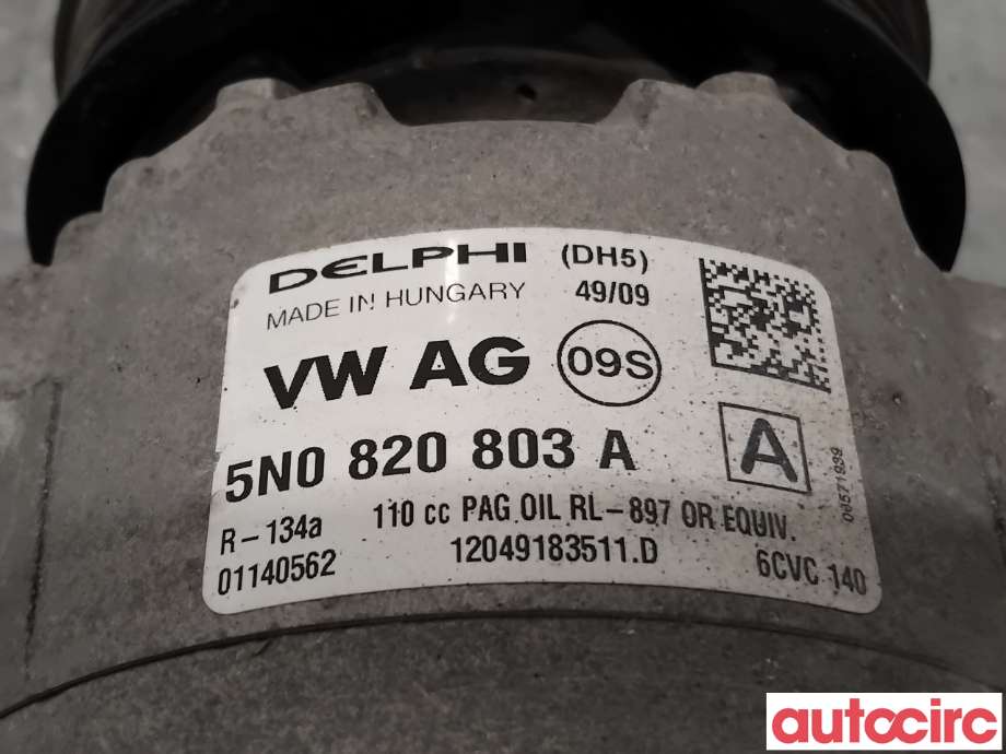Aircondition kompressor til Škoda Yeti 2009-2013 (Fase 1)  (SKODA|5N0820803C|6CVC140|1K0820808F)