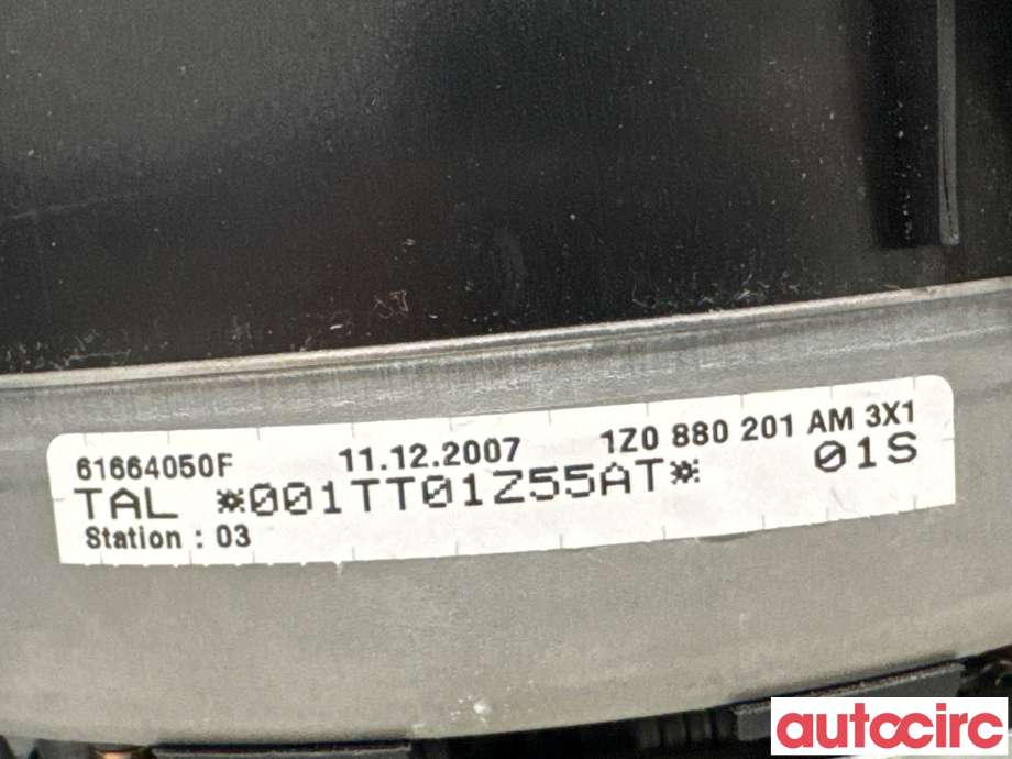 Airbag rattpute til Škoda Octavia 2005-2008 (Type II, Fase 1)  (SKODA|1Z0880201AM|61664050F)