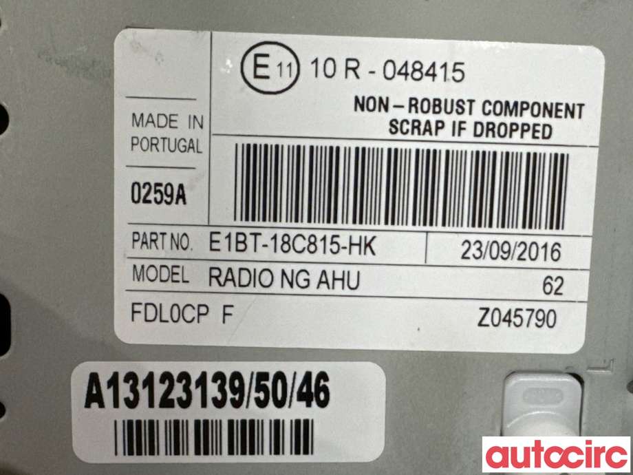 Bilstereo til Ford Fiesta 2013-2017 (Type VI, Fase 2) (FORD|2342422||E1BT-18C815-HK)