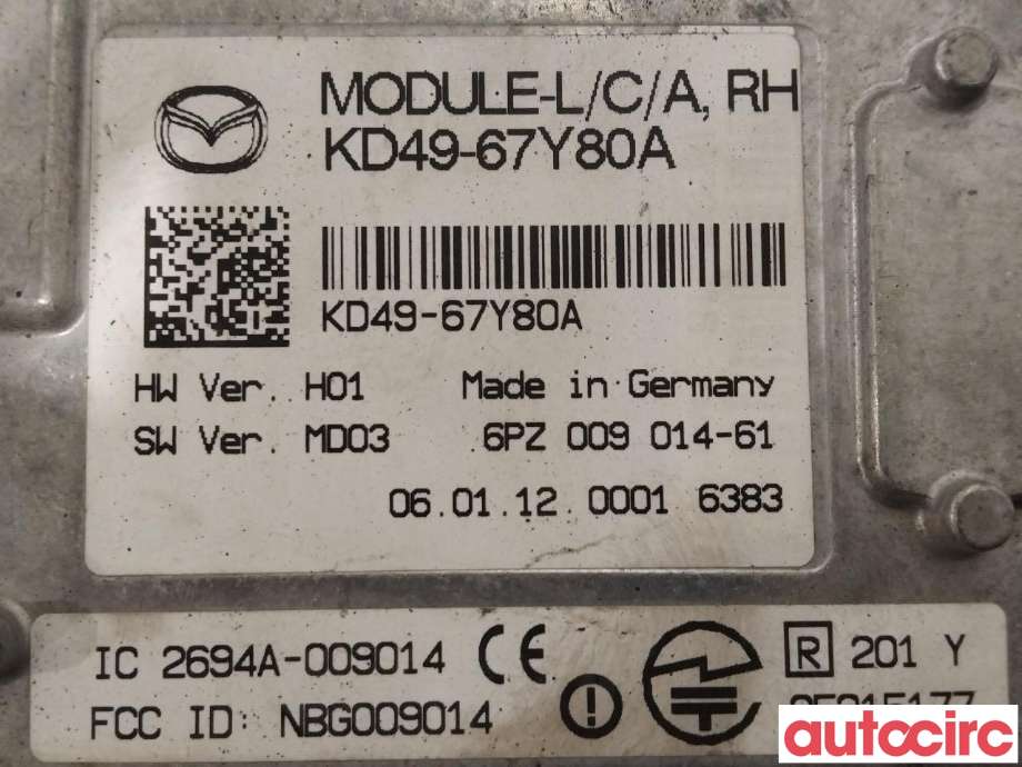 Sensor radar til Mazda CX-5 2012-2017 (Type I)  (MAZDA|KD49-67-Y80B||KD49-67Y80A)
