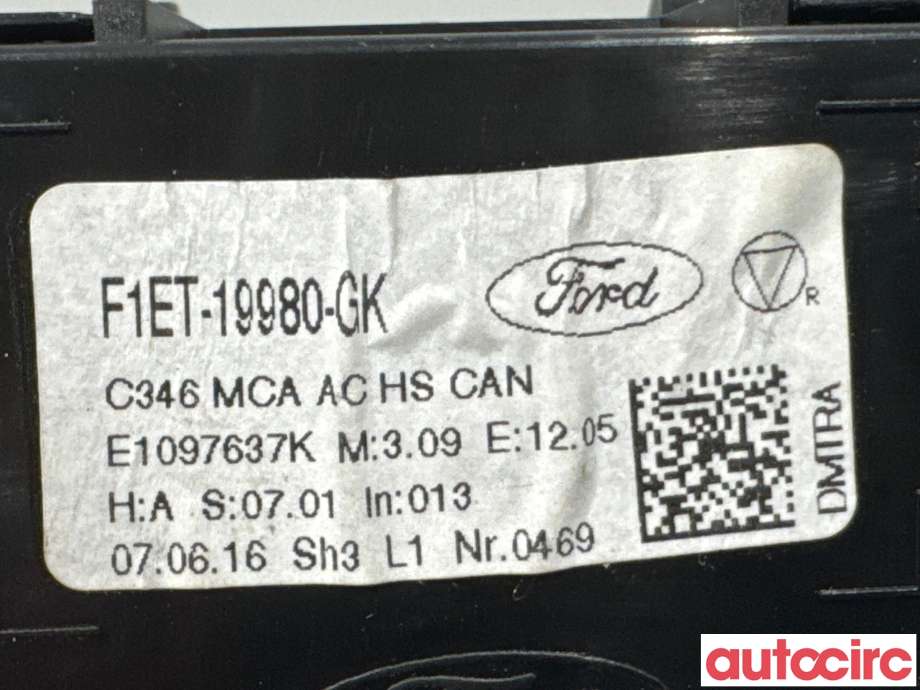 Varmeapparat betjening til Ford Focus 2014-2018 (Type III, Fase 2) (FORD|2149920||F1ET-19980-GK)