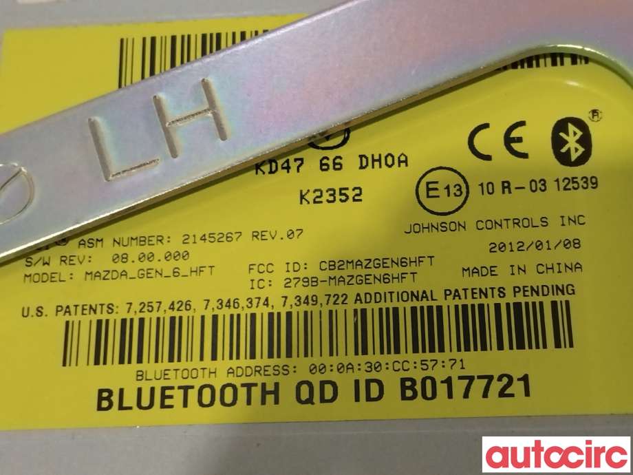 Styreenhet bluetooth til Mazda CX-5 2012-2017 (Type I)  (MAZDA|KD47-66-DH0A|KD4766DH0A)