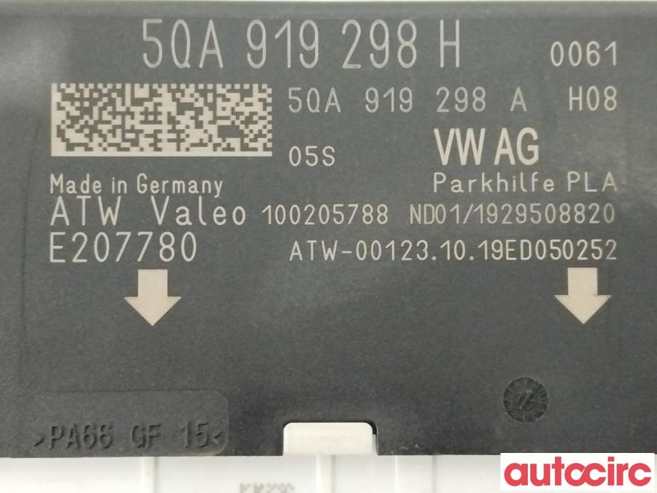Styreenhet parkering til VW Passat 2015-2019 (Fase 1) (B8) (B8) (VOLKSWAGEN|5QA919298K|5QA919298H)