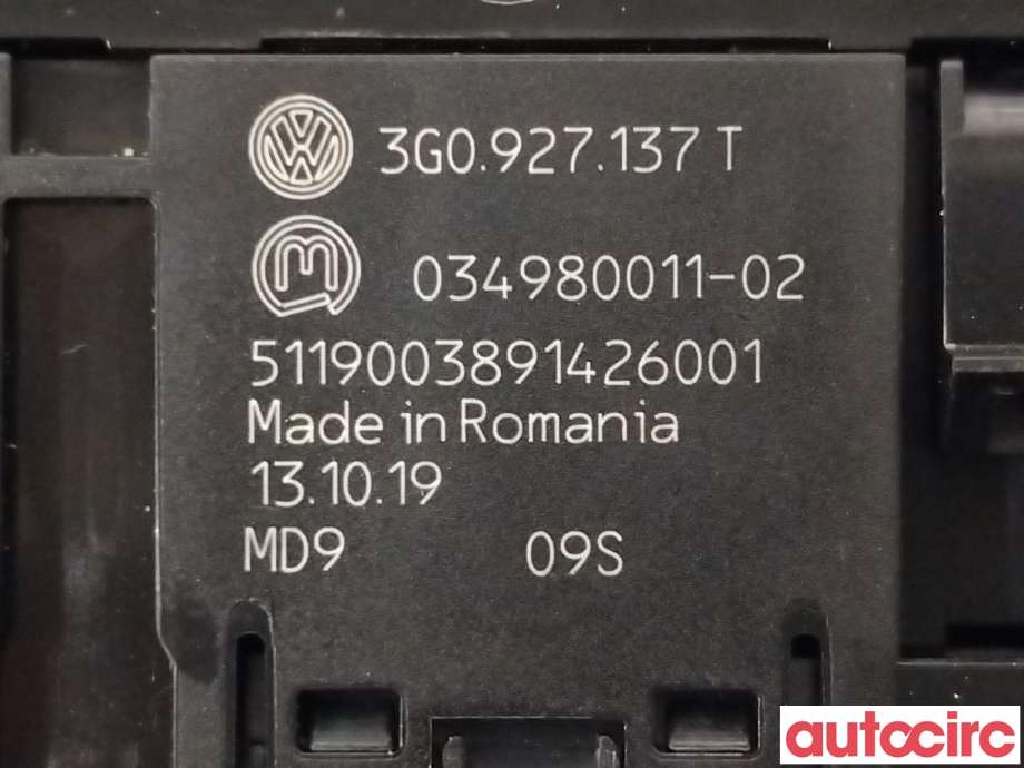 Bryter diverse til VW Passat 2015-2019 (Fase 1) (B8) (B8) (VOLKSWAGEN|3G0927137T)