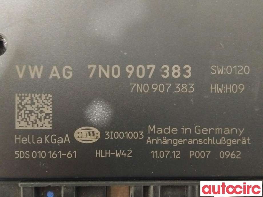Styreenhet hengerfeste til Audi Q3 2011-2014 (Type I, Fase 1) (AUDI|7N0907383)