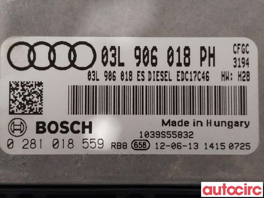 Styreenhet motor til Audi Q3 2011-2014 (Type I, Fase 1)  (AUDI|03L906018PH)