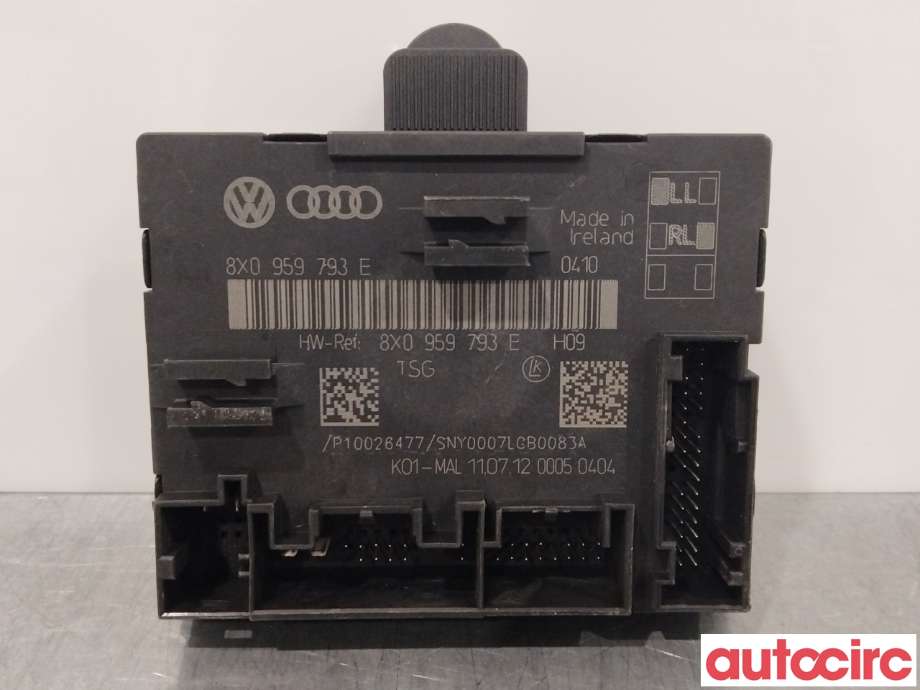 Styreenhet dør venstre foran til Audi Q3 2011-2014 (Type I, Fase 1)  (AUDI|8X0959793H||8X0959793E)