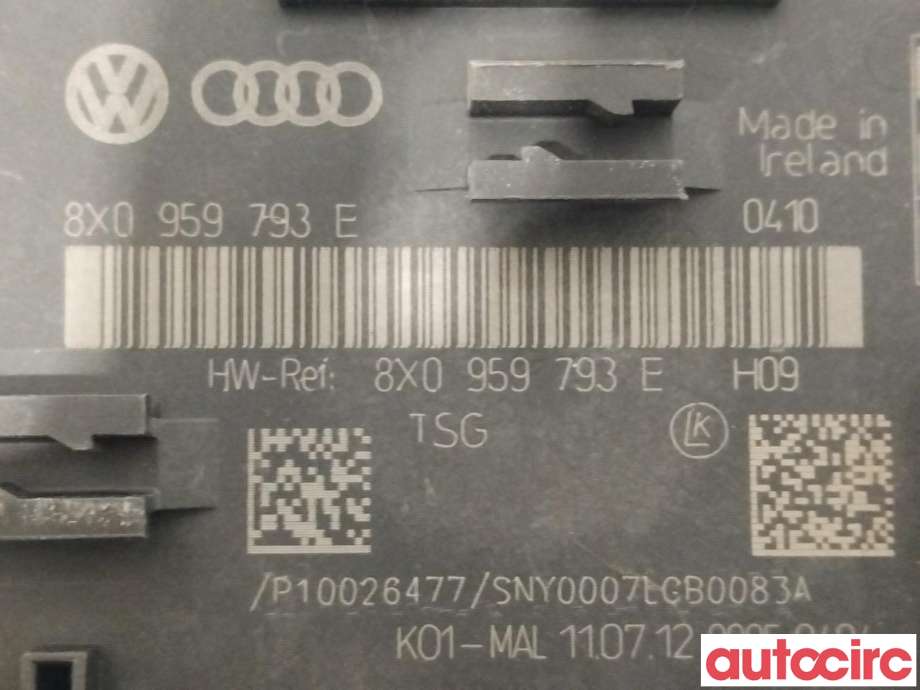 Styreenhet dør venstre foran til Audi Q3 2011-2014 (Type I, Fase 1)  (AUDI|8X0959793H||8X0959793E)