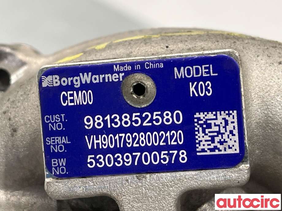 Turbo til Peugeot 3008 2016-->> (Type II)  (PEUGEOT|9813852580)
