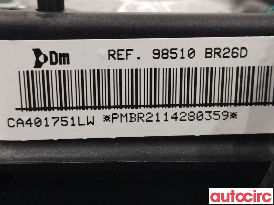 Airbag rattpute til Nissan Qashqai 2010-2014 (Type I, Fase 2)  (NISSAN|98510BR26D)