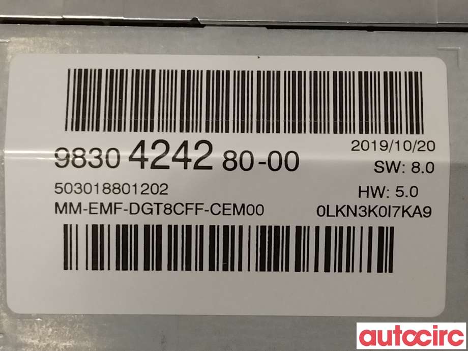 Multimedia display (MCU - Media Controller Unit) til Peugeot 3008 2016-->> (Type II)  (PEUGEOT|9830424280)
