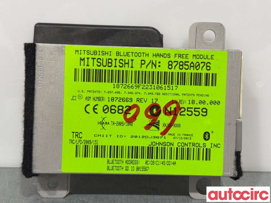 Styreenhet bluetooth til Mitsubishi Outlander, 2015-->> (Type III, Fase 2)  (MITSUBISHI|8785A076)
