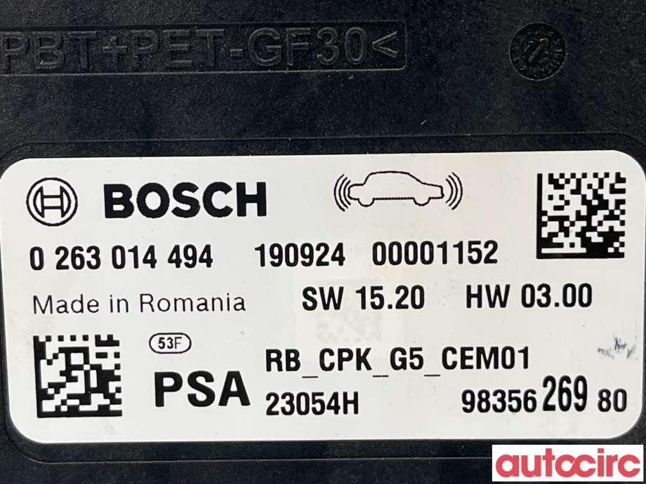 Styreenhet parkering til Peugeot 3008 2016-->> (Type II) (PEUGEOT|1673324580|9835626980)