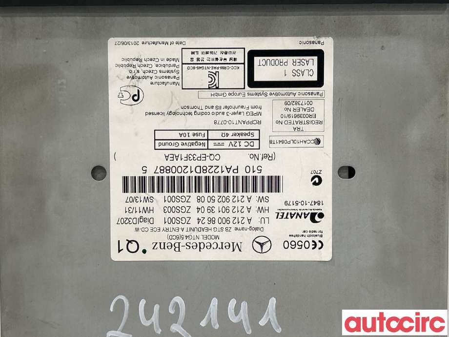 Bilstereo til Mercedes E-Klasse 2013-2016 (Fase 2) (W212) (W212) (MERCEDES|A2129008428|A2129008624)