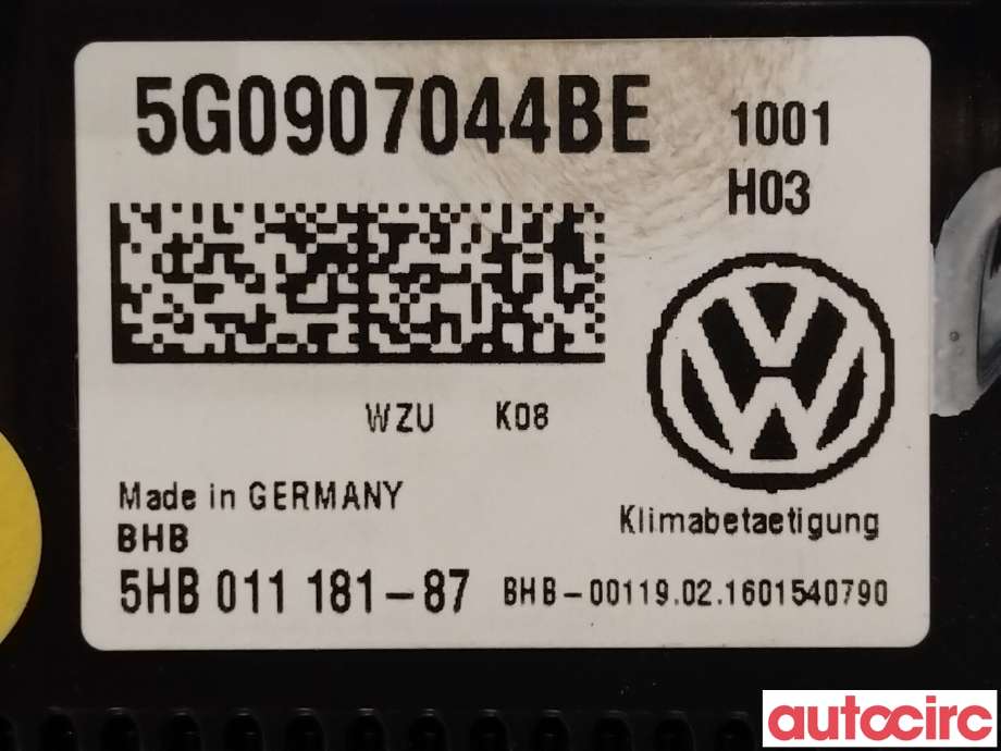 Varmeapparat betjening til VW Golf VII 2012-2017 (Fase 1)  (VOLKSWAGEN|5G0907044BE|)