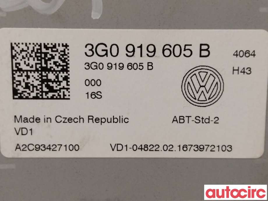 Bilstereo til VW Golf VII 2012-2017 (Fase 1)  (VOLKSWAGEN|3G0919605B)