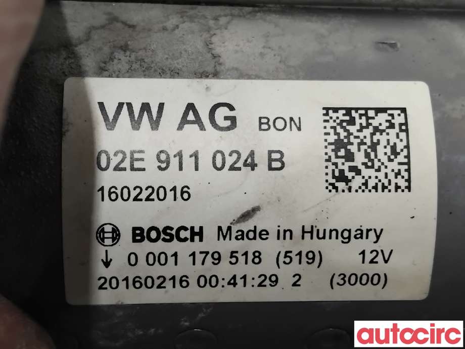 Starter diesel til VW Golf VII 2012-2017 (Fase 1) (VOLKSWAGEN|02E911024BX|0001179518|02E911022HX)
