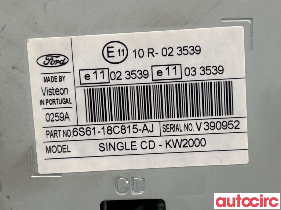 Bilstereo til Ford Fusion 2002-2012  (FORD|1927597|6S61-18C815-AJ)